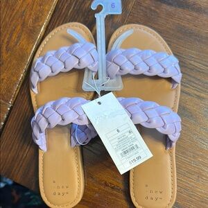 A New Day Braided Sandals in Light Purple